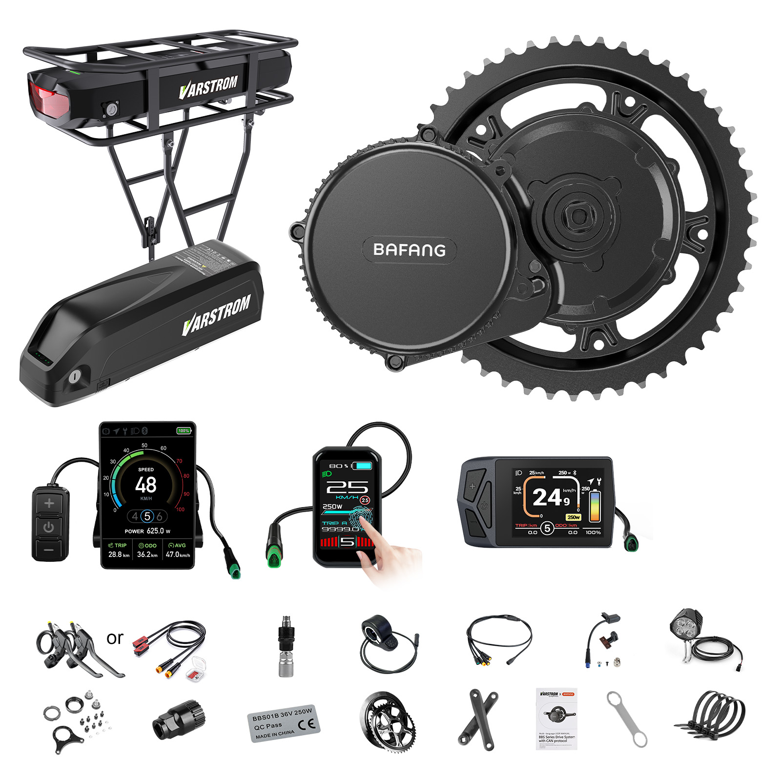 Torque Sensor Mid Drive Motor Kit - [Pengiriman AS] Kit Motor Bafang 750W