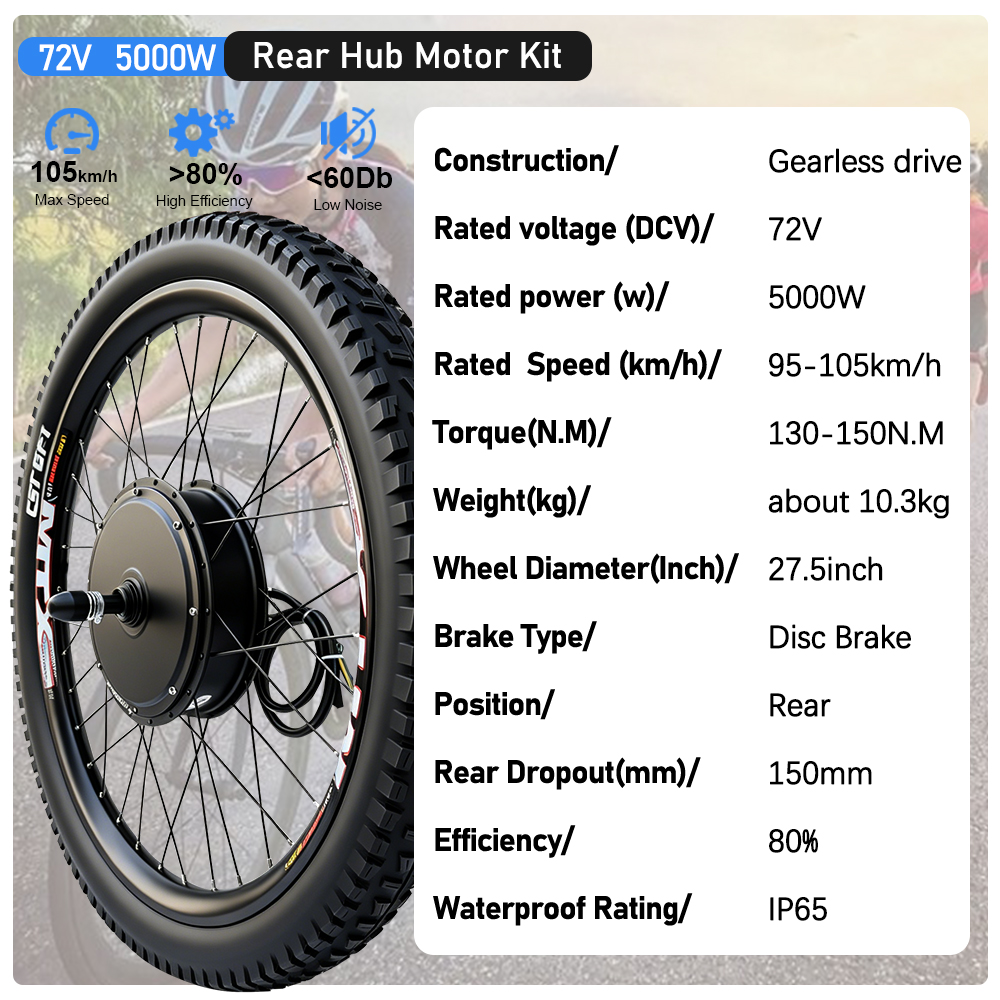 Kit Konversi Sepeda Listrik MT - 5000W Hub Motor Kit 72V ulasan dan harga