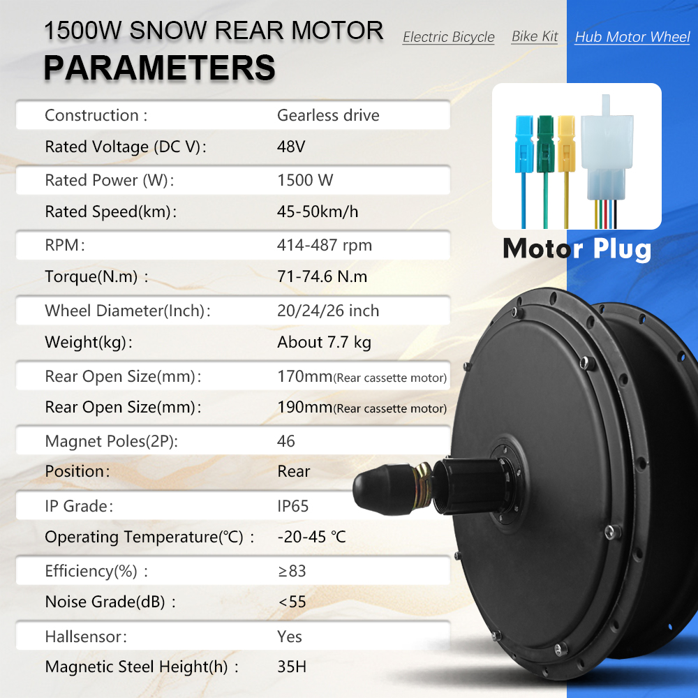 Kit Motor Hub Brushless 48V 15 - Fat Tire Electric Bike Conversion Kit 1500W ulasan dan harga