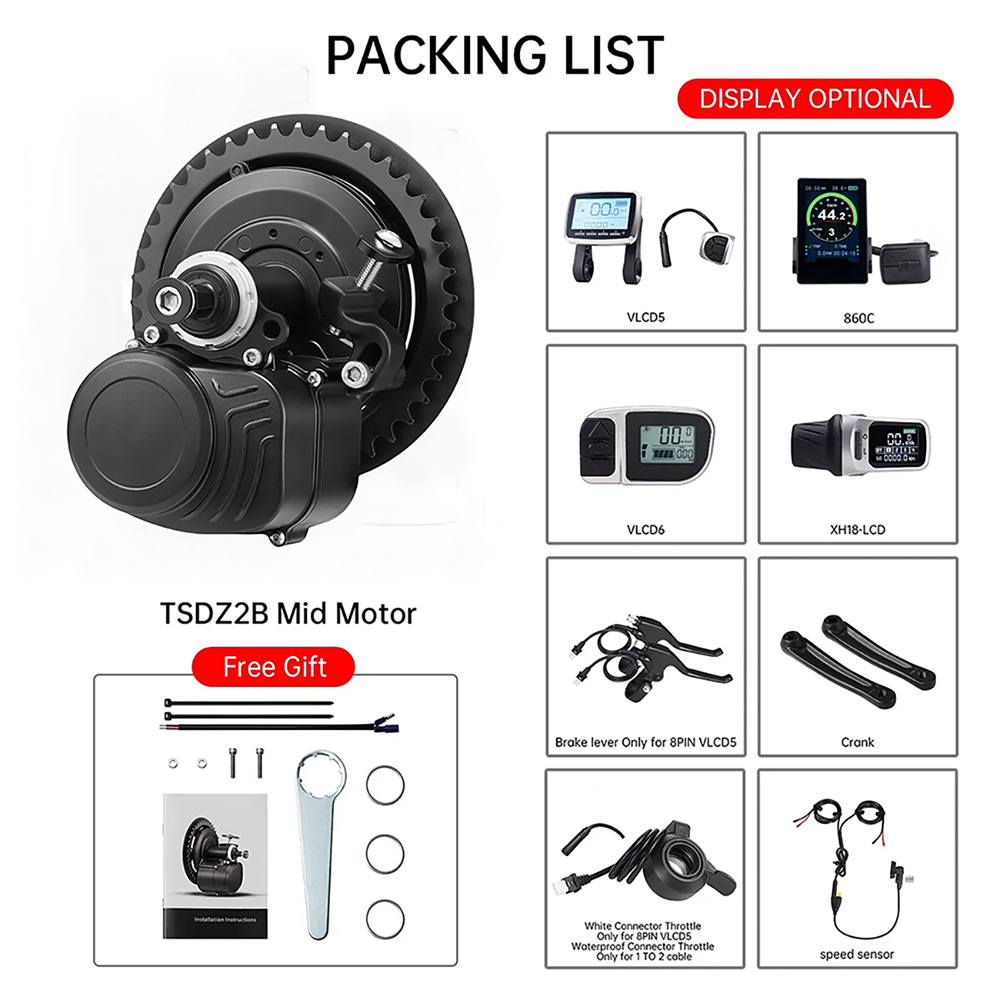Tongsheng TSDZ2B BB 120mm 100m - High Torque Brushless Mid Motor Kit ulasan dan harga
