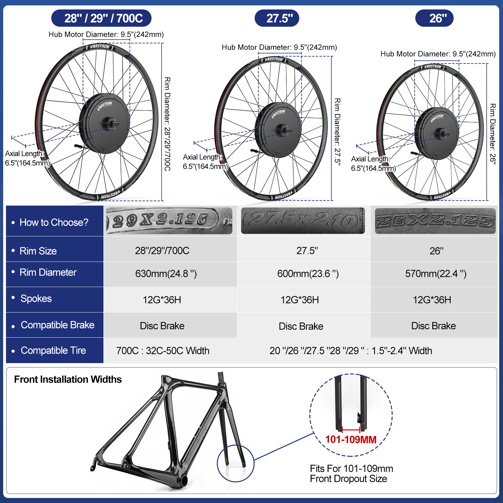 [Stok AS] Varstrom 1000W 1500W - 48V 1500W Rear Hub Motor With Battery ulasan dan harga